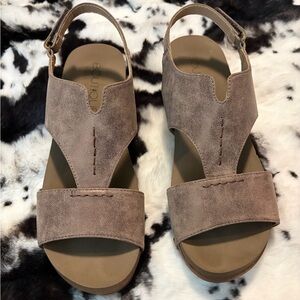 Corkys Taupe Wedge Sandals
